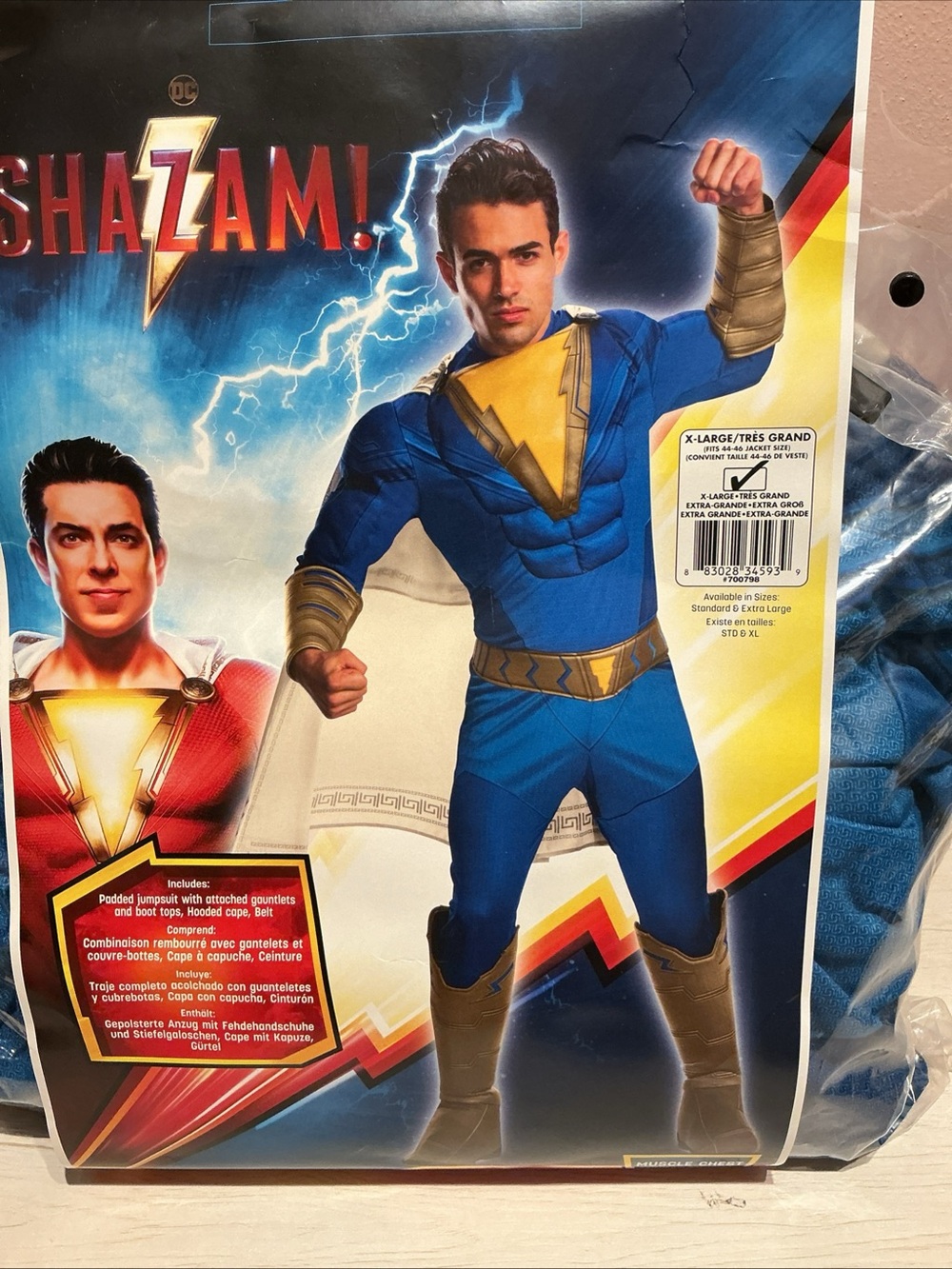 Deluxe DC Shazam Adult XL Freddy Muscle Chest Costume Cosplay NEW